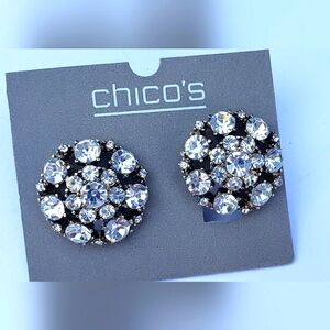 Chico's flower rhinestone stud earrings